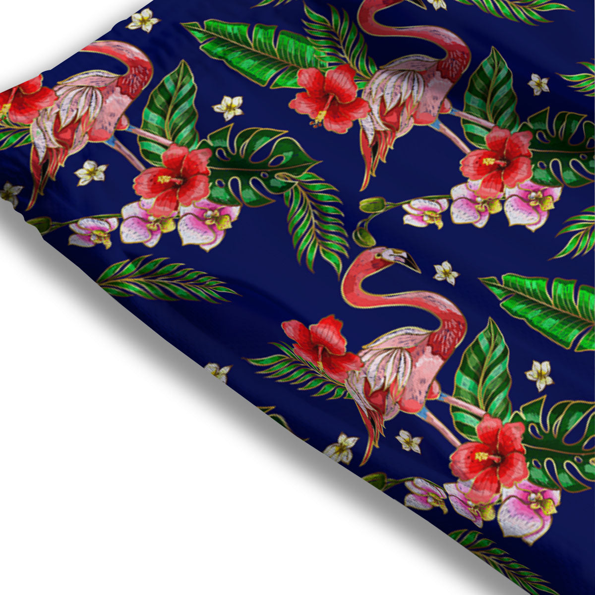 Flamingo Floral Tropical Print Pattern Mesh Shorts