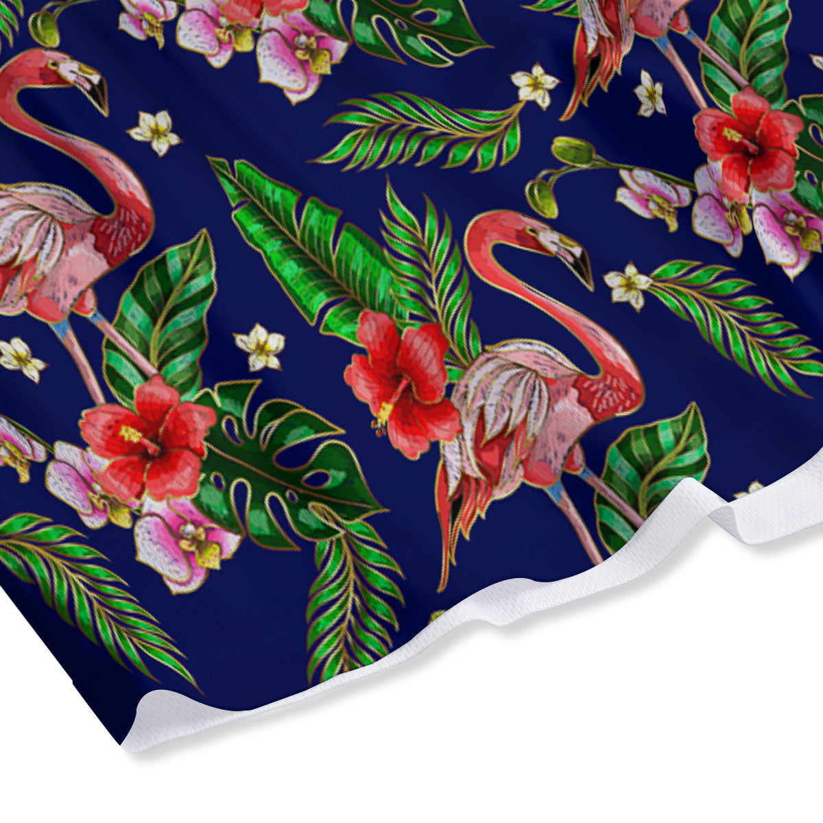 Flamingo Floral Tropical Print Pattern Mesh Shorts