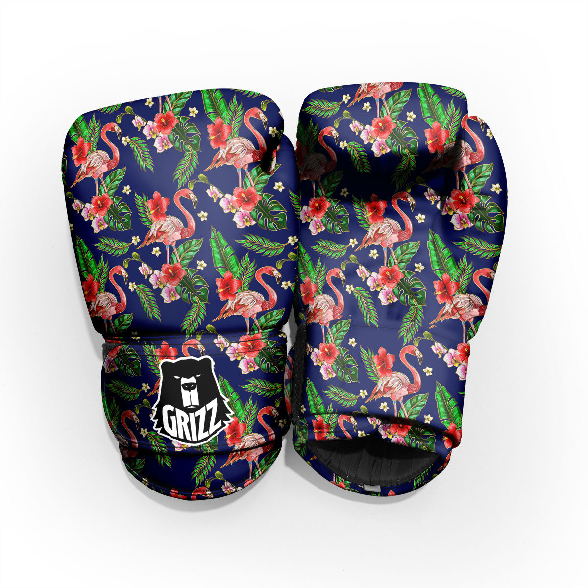 Flamingo Floral Tropical Print Pattern Sparring Gloves-grizzshop
