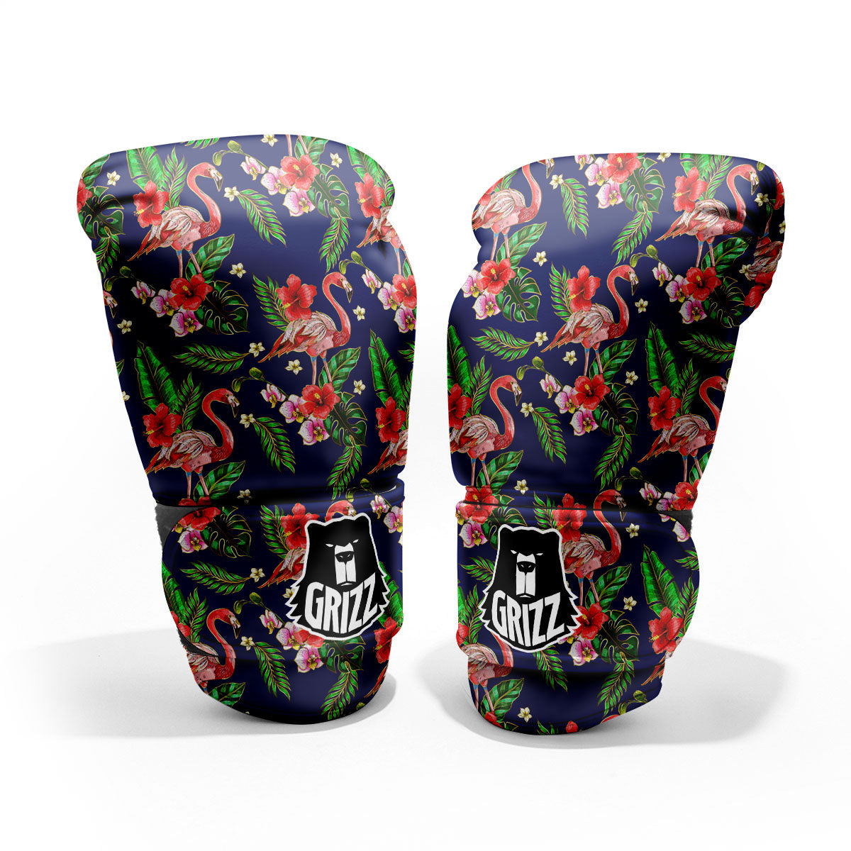 Flamingo Floral Tropical Print Pattern Sparring Gloves-grizzshop