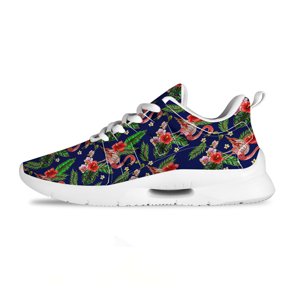 Flamingo Floral Tropical Print Pattern Tennis Shoes-grizzshop