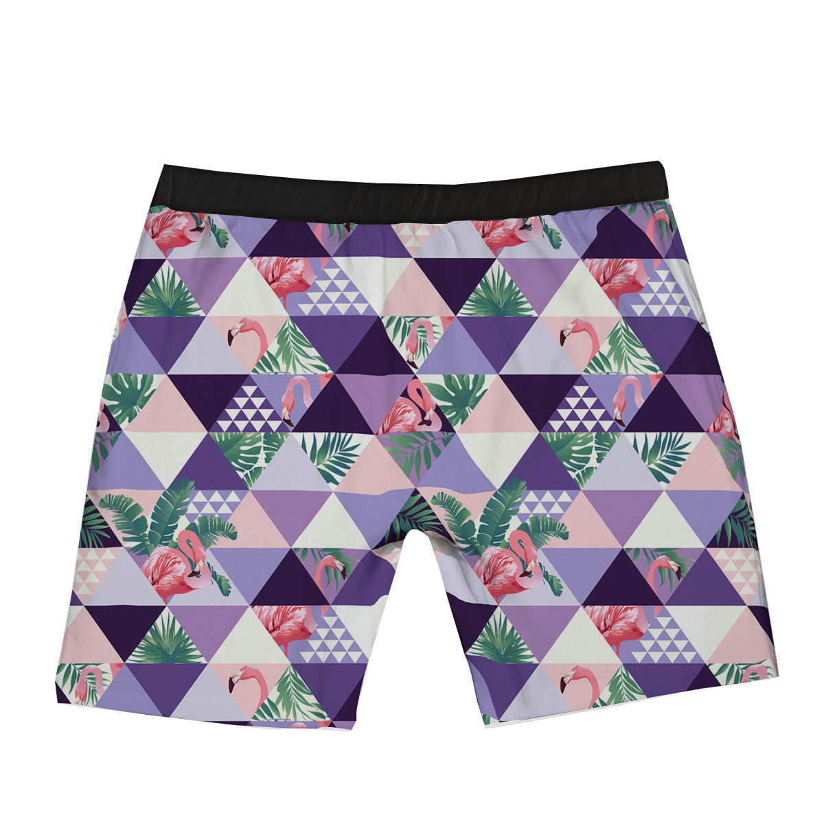 Flamingo Geometric Purple Print Pattern Boxer Briefs-grizzshop