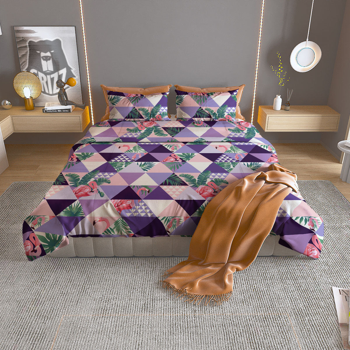 Field Sunrise Print Duvet Cover Bedding Set