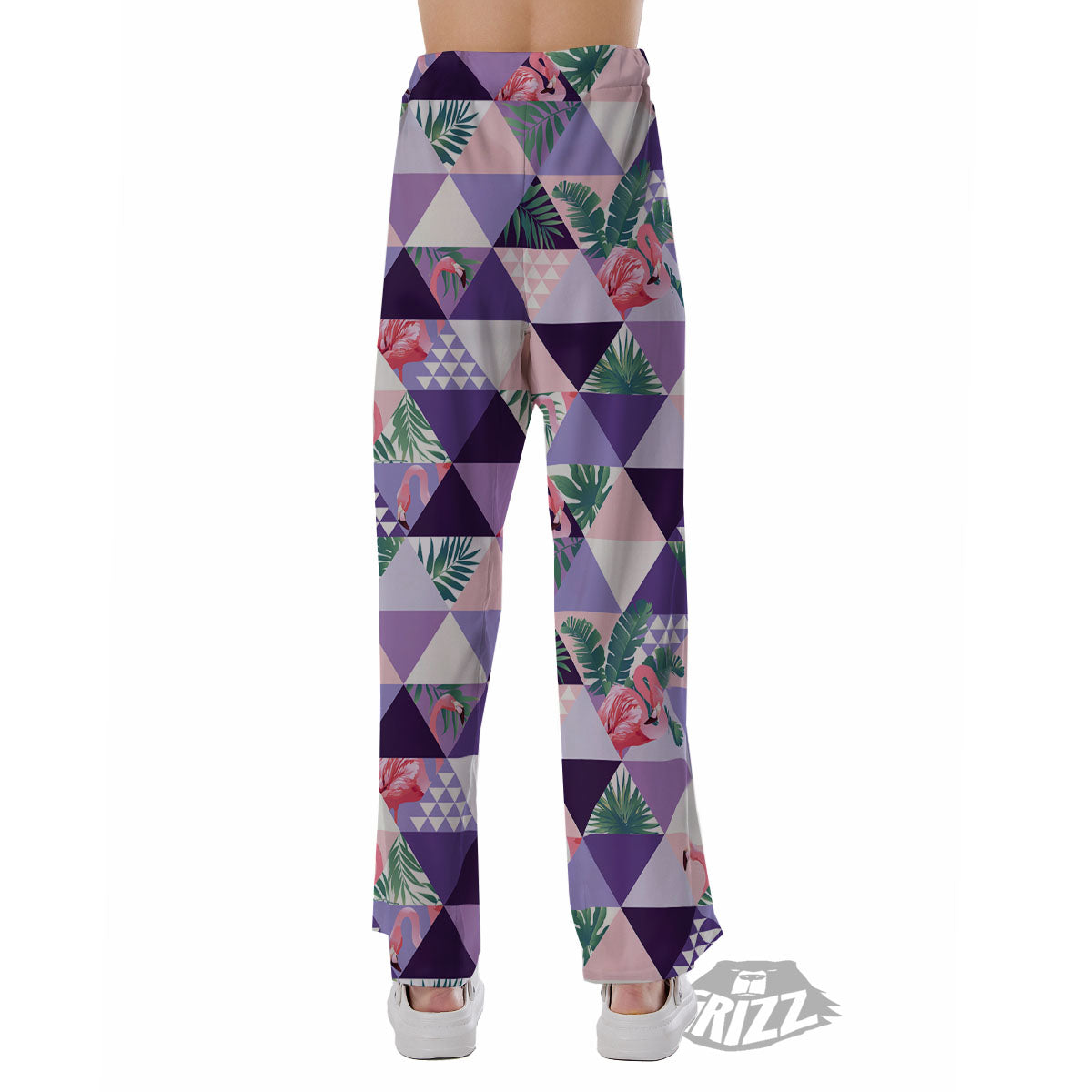 Flamingo Geometric Purple Print Pattern Pajama Pants-grizzshop