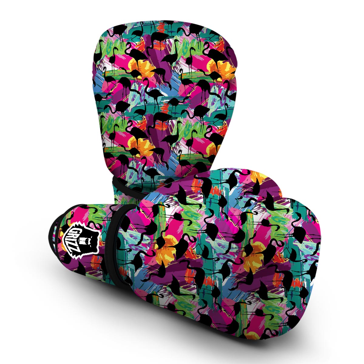 Flamingo Hawaiian Tropical Colorful Pattern Print Boxing Gloves-grizzshop