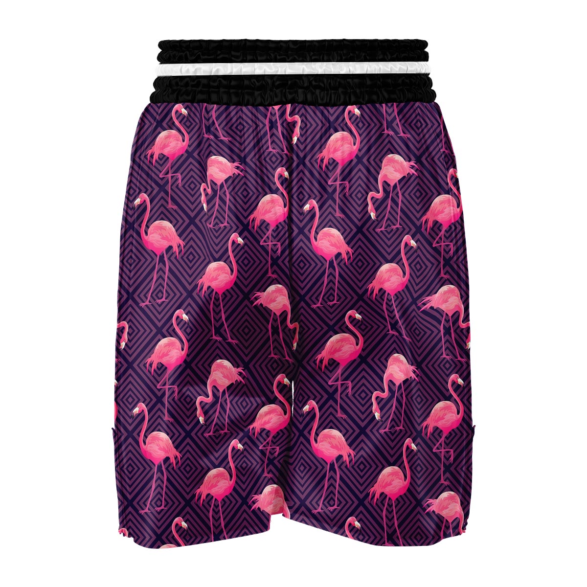 Flamingo Hawaiian Tropical Stripe Pattern Print Boxing Shorts-grizzshop
