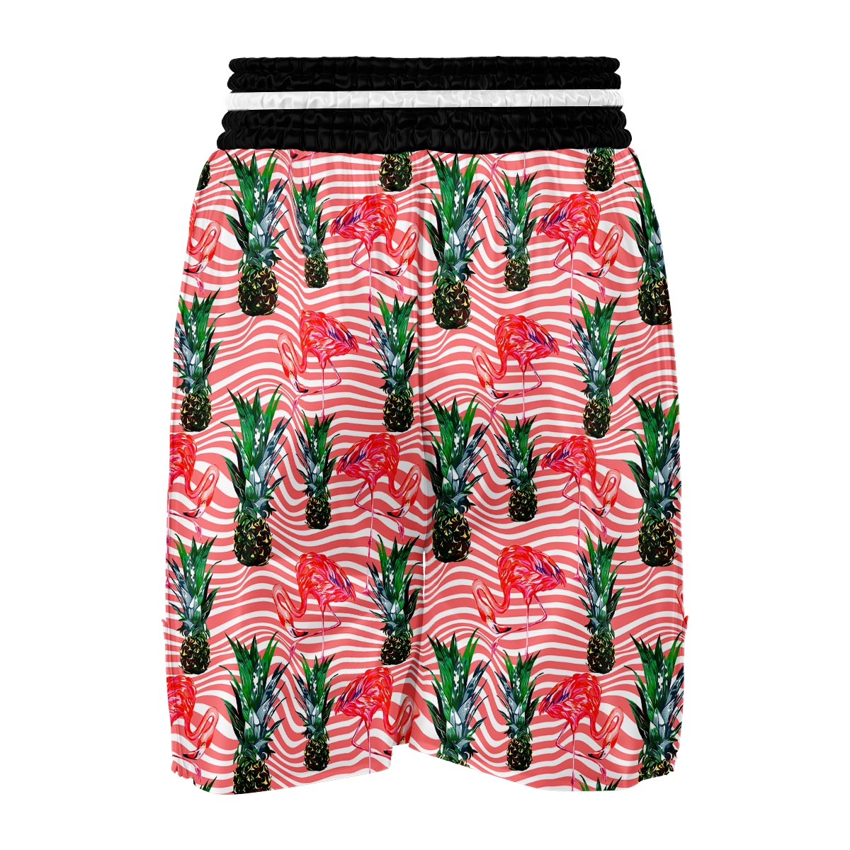 Flamingo Pineapple Stripe Boxing Shorts-grizzshop