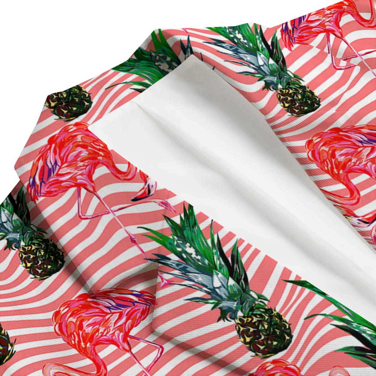 Flamingo Pineapple Stripe Men's Blazer-grizzshop