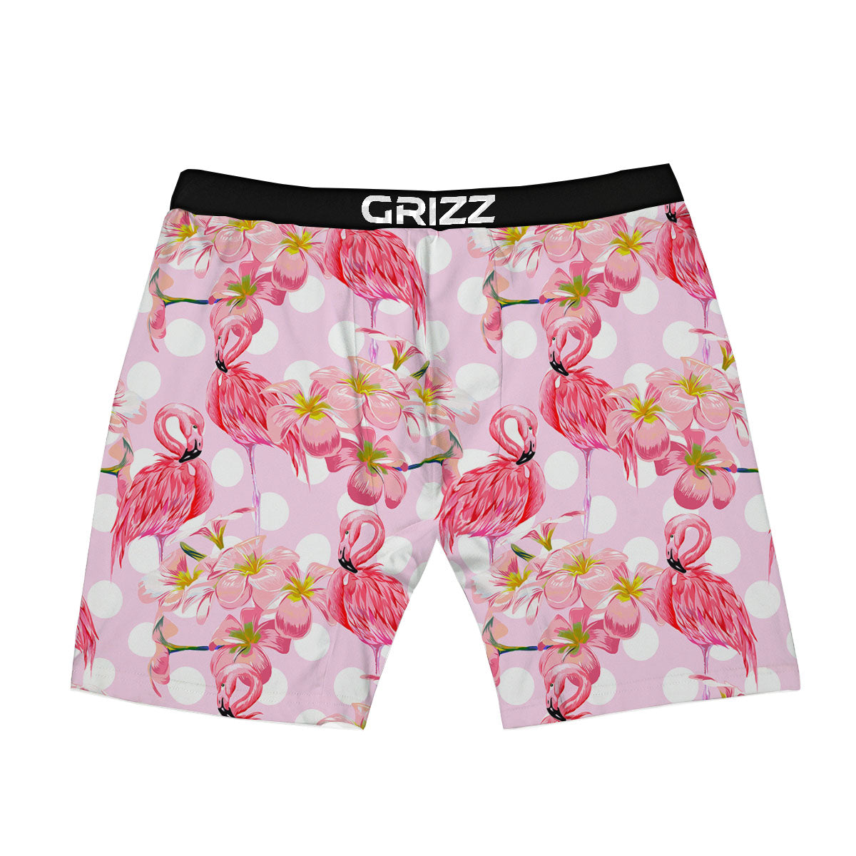 Flamingo Pink Polka Print Pattern Boxer Briefs-grizzshop