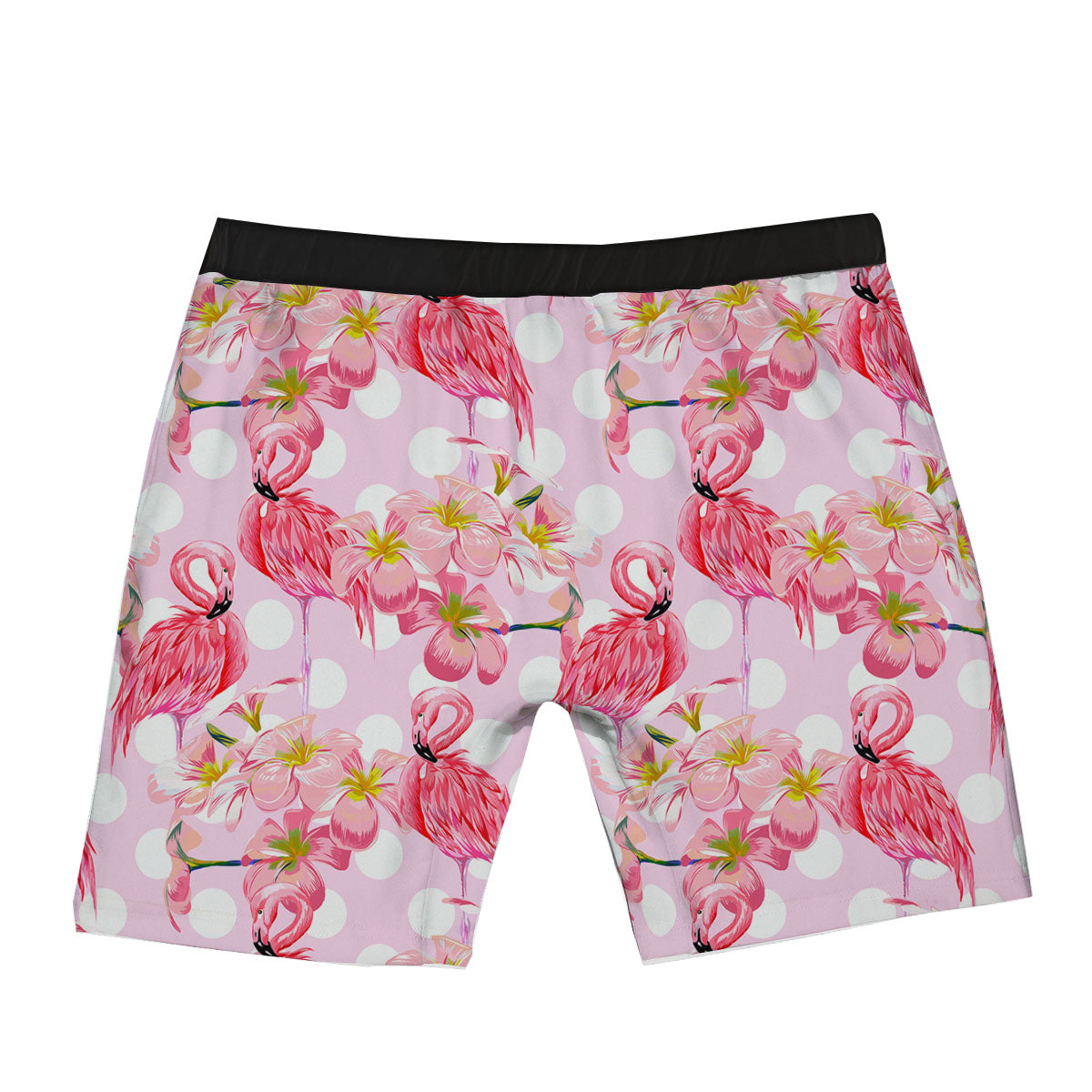 Flamingo Pink Polka Print Pattern Boxer Briefs-grizzshop