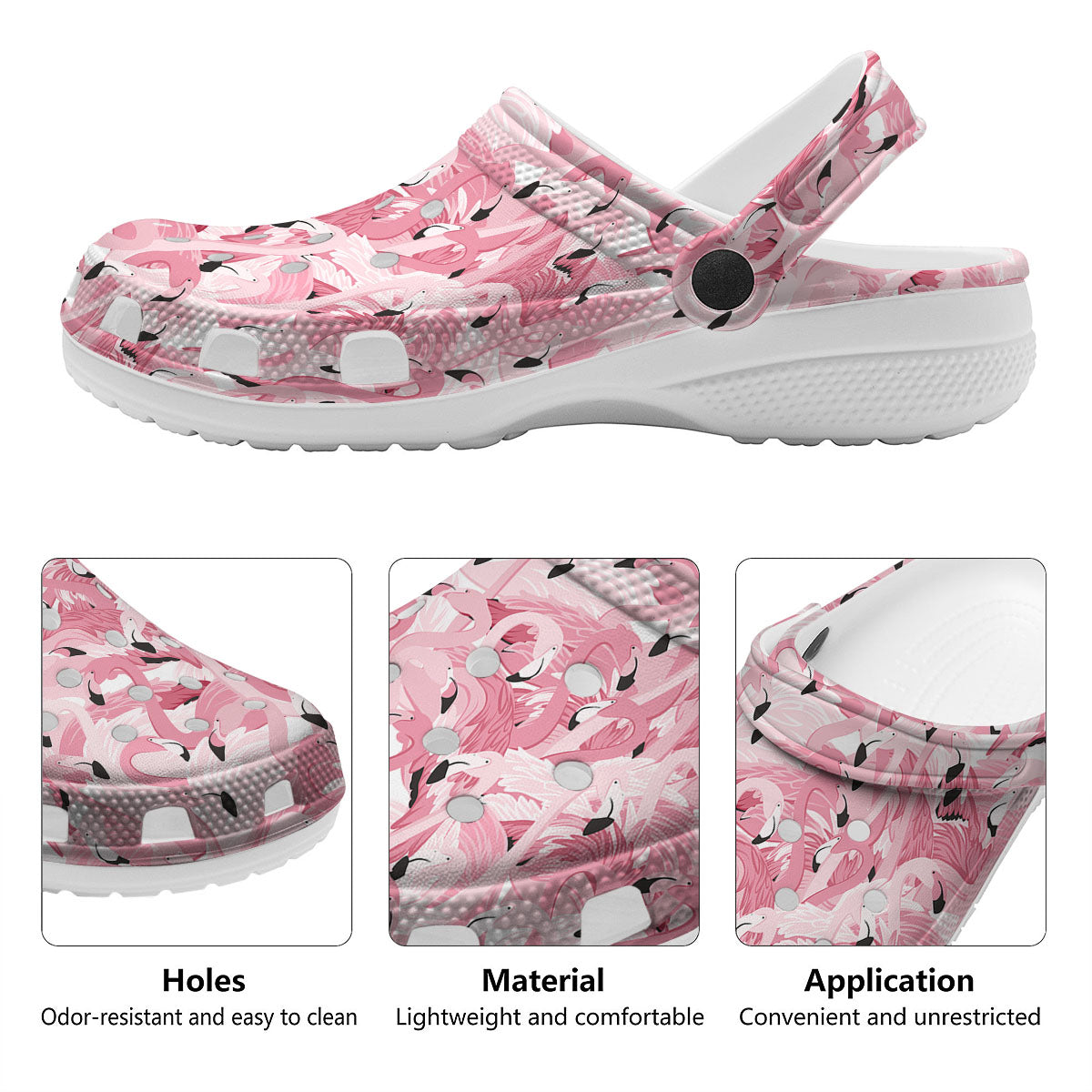 Flamingo Pink Print Pattern Clog-grizzshop