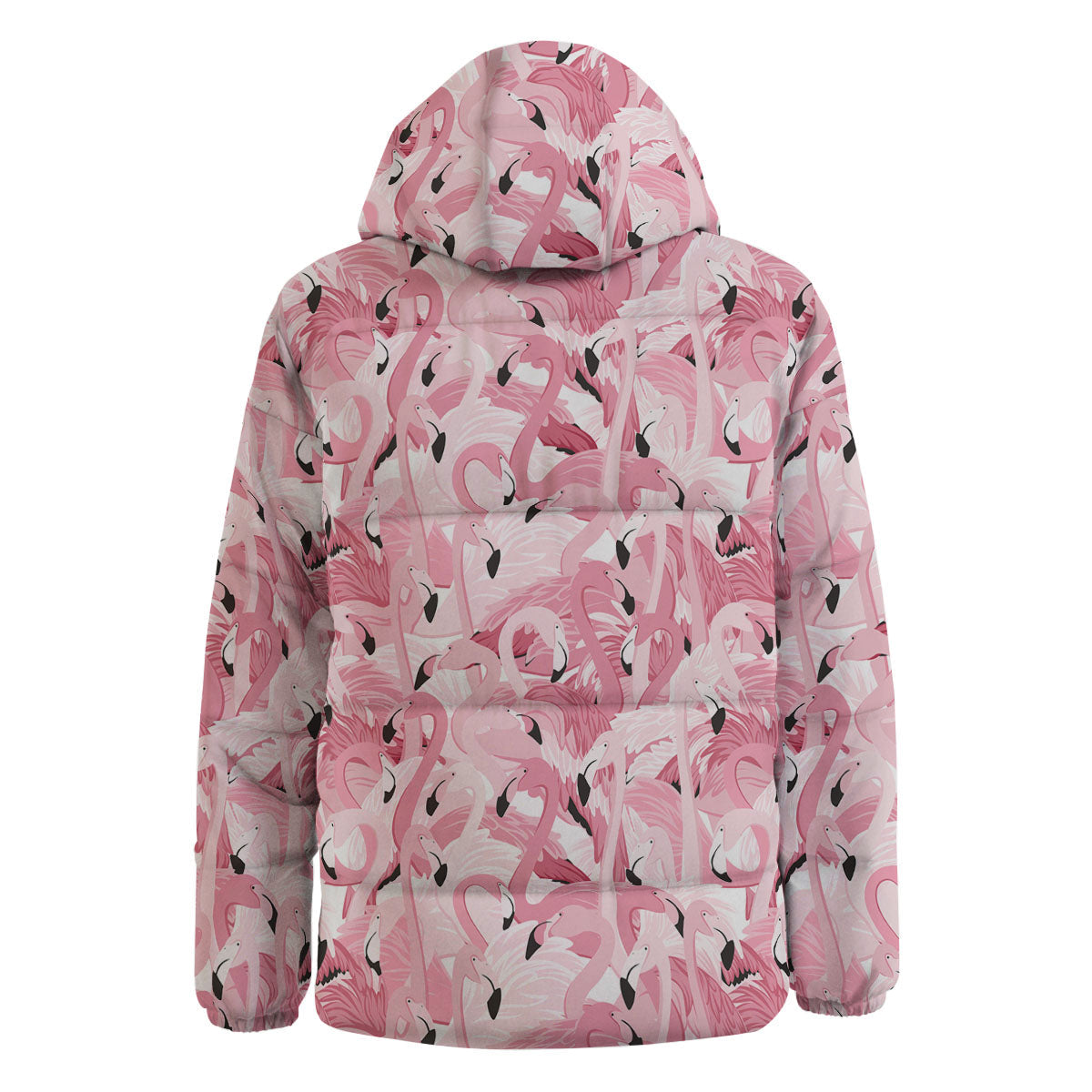 Flamingo Pink Print Pattern Down Jacket-grizzshop