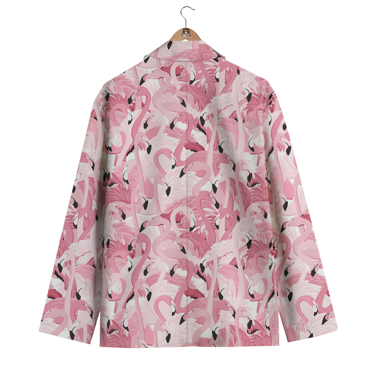 Flamingo Pink Print Pattern Men's Blazer-grizzshop