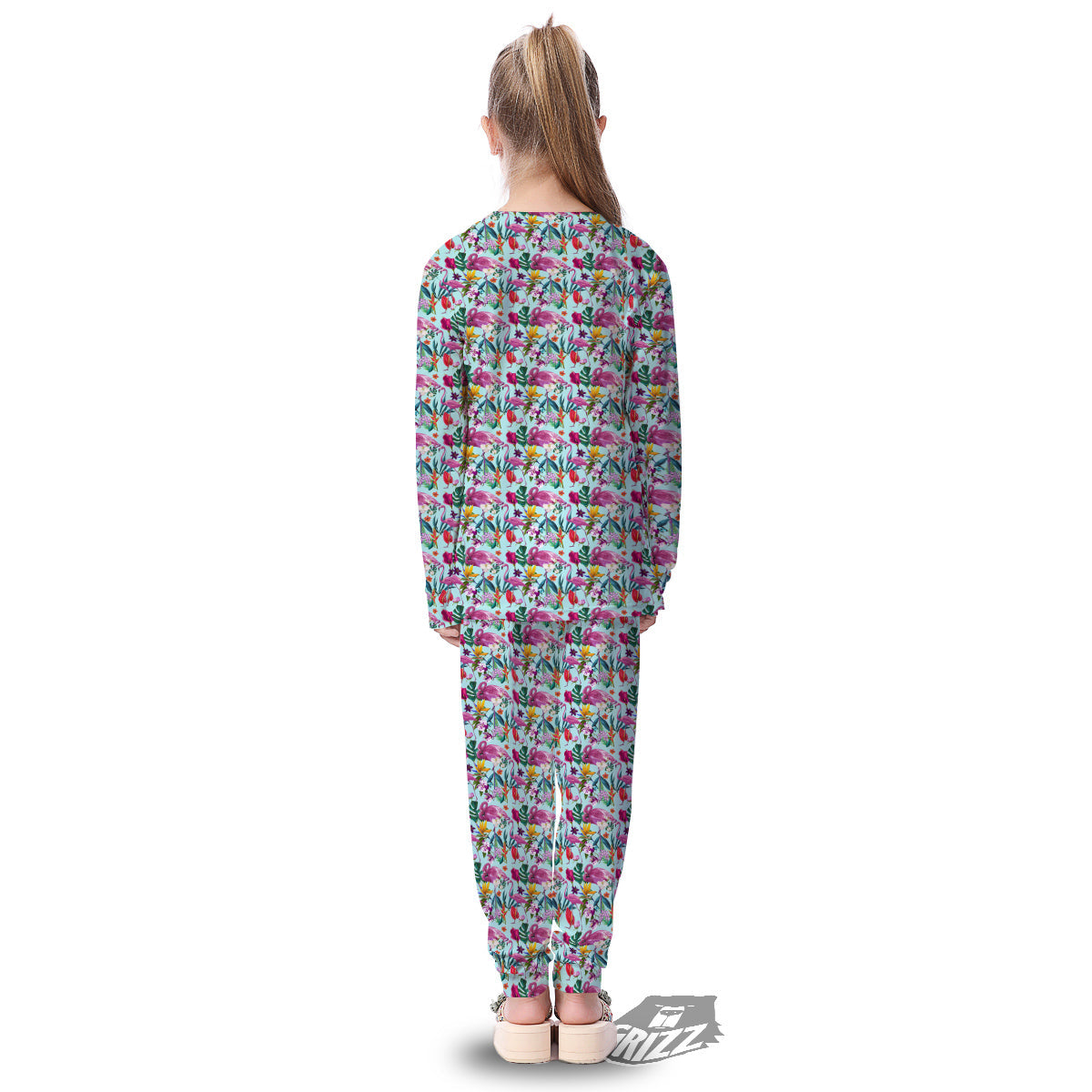 Flamingo Tropical Colorful Print Kid's Pajamas-grizzshop