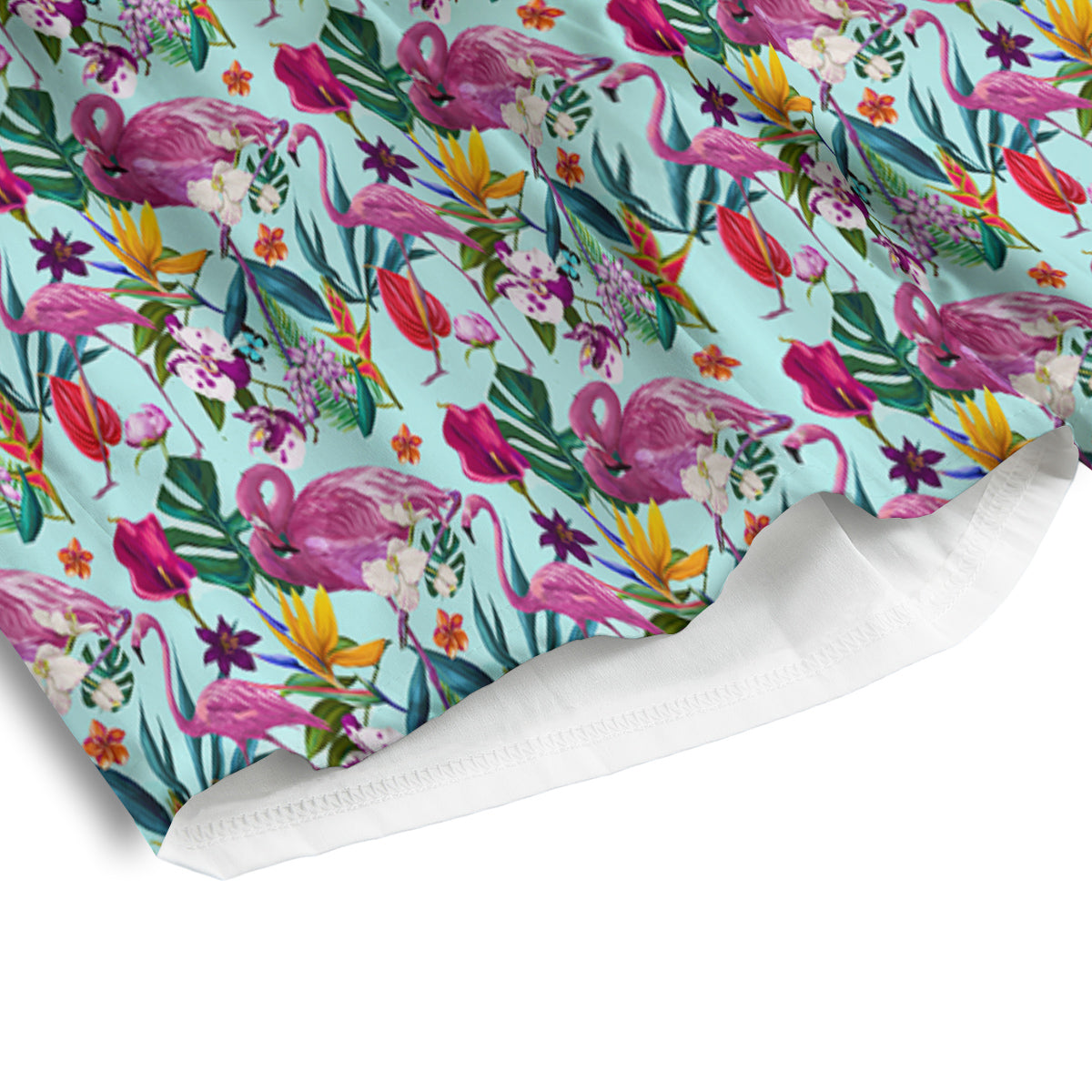 Flamingo Tropical Colorful Print Men's Athletic Shorts-grizzshop