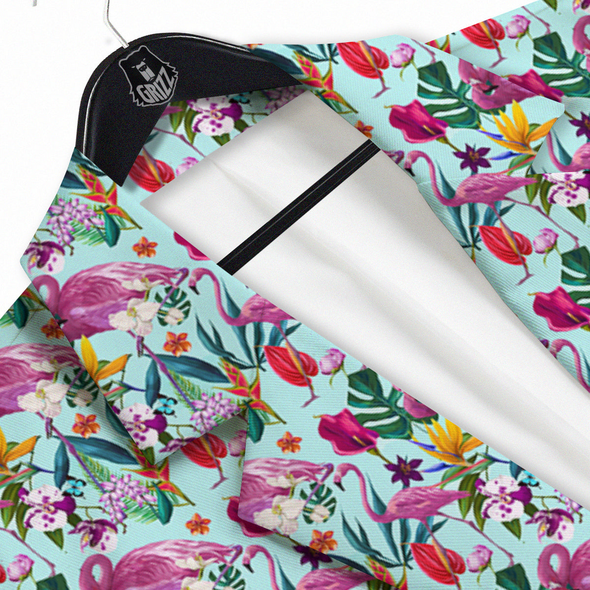 Flamingo Tropical Colorful Print Men's Sport Coat-grizzshop