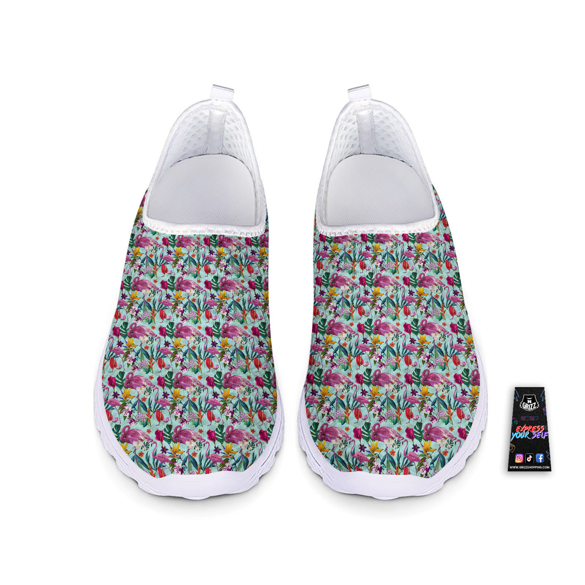 Flamingo Tropical Colorful Print Nurse Shoes-grizzshop