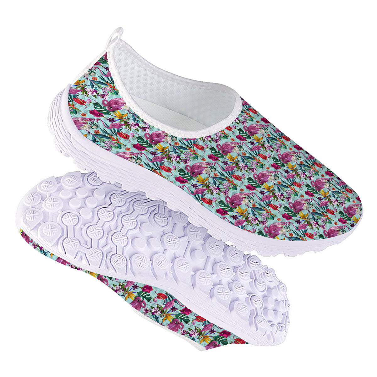 Flamingo Tropical Colorful Print Nurse Shoes-grizzshop