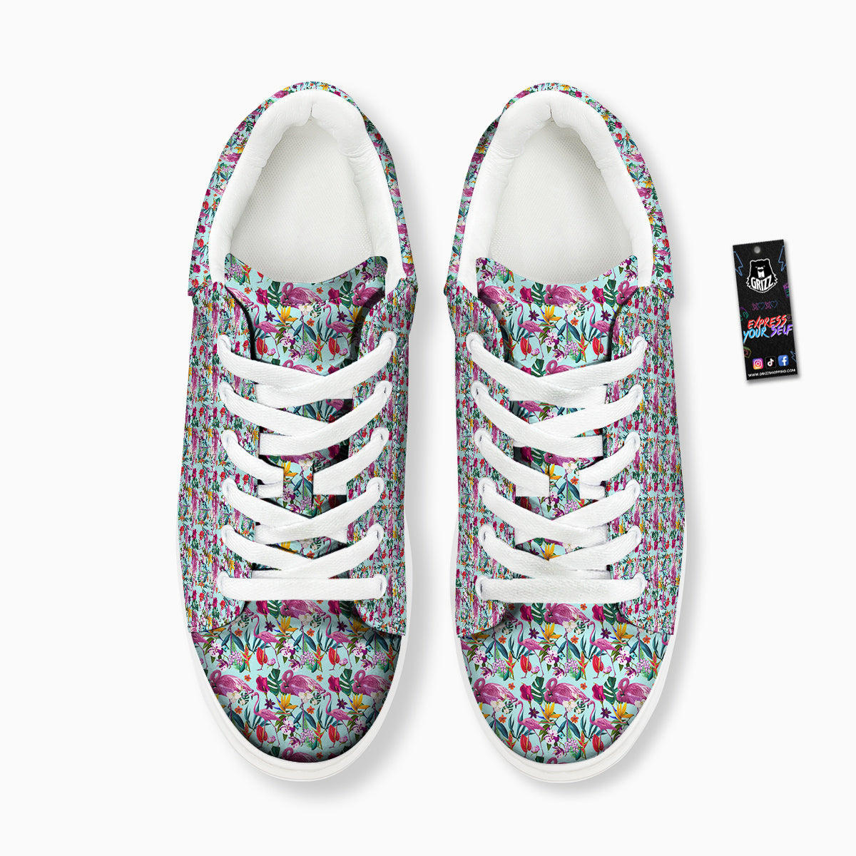 Flamingo Tropical Colorful Print Platform Shoes-grizzshop