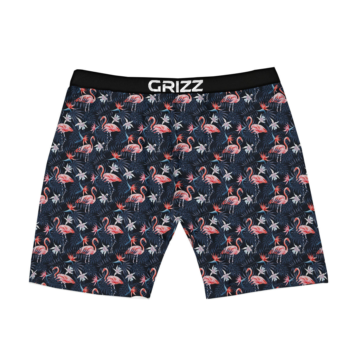 Flamingo Tropical Dark Print Pattern Boxer Briefs-grizzshop