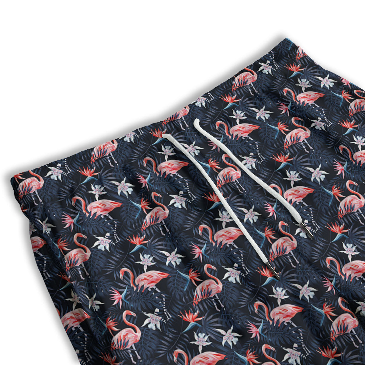 Flamingo Tropical Dark Print Pattern Men's Athletic Shorts-grizzshop
