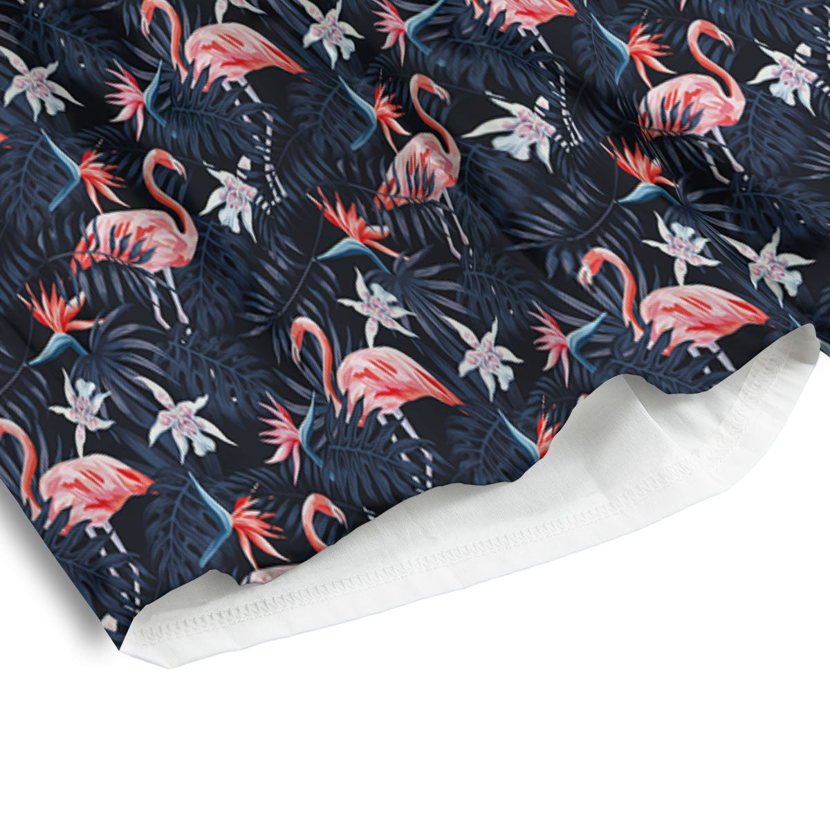 Flamingo Tropical Dark Print Pattern Men's Athletic Shorts-grizzshop