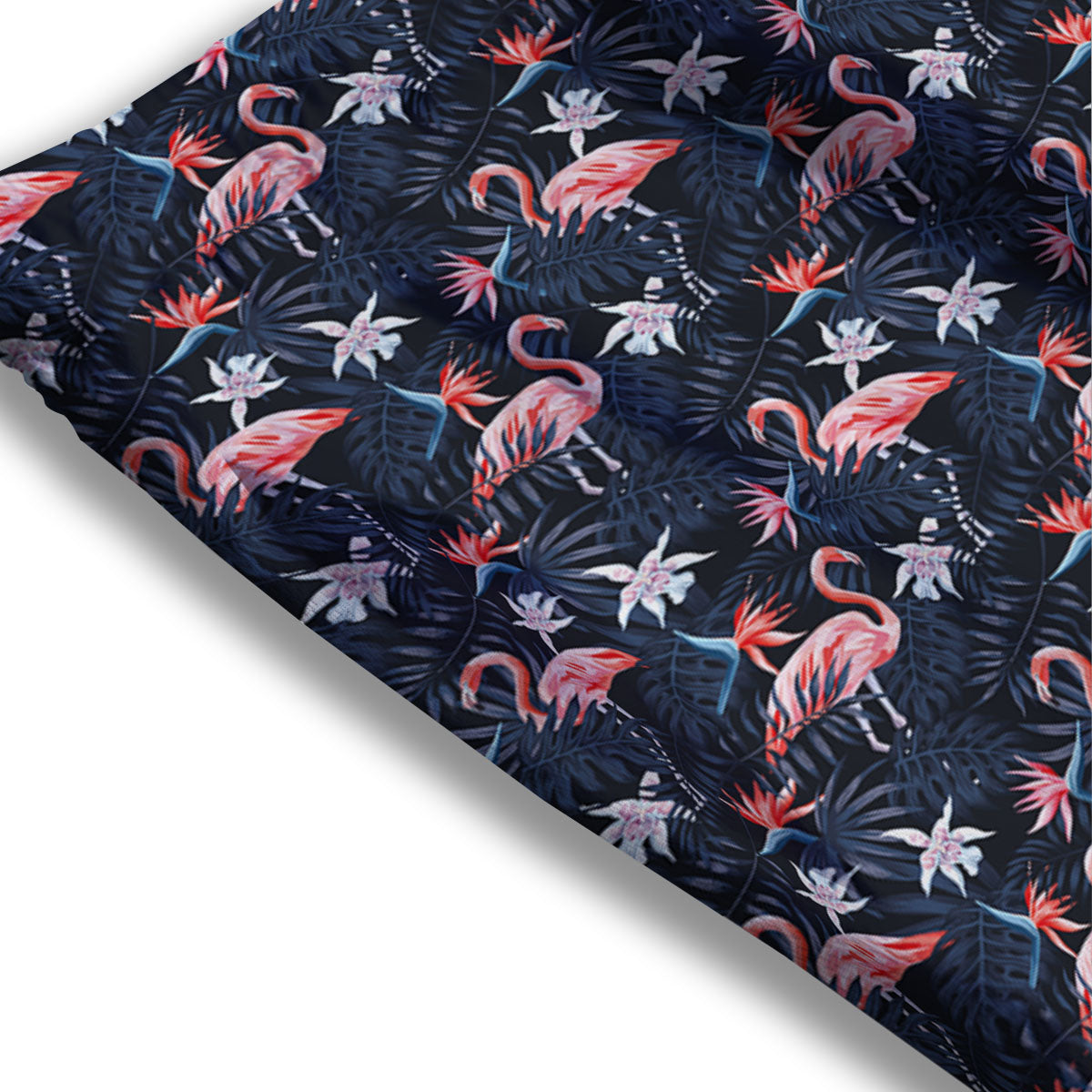 Flamingo Tropical Dark Print Pattern Mesh Shorts