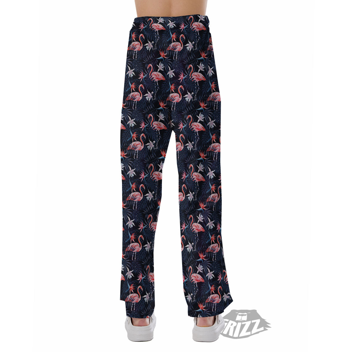 Flamingo Tropical Dark Print Pattern Pajama Pants-grizzshop