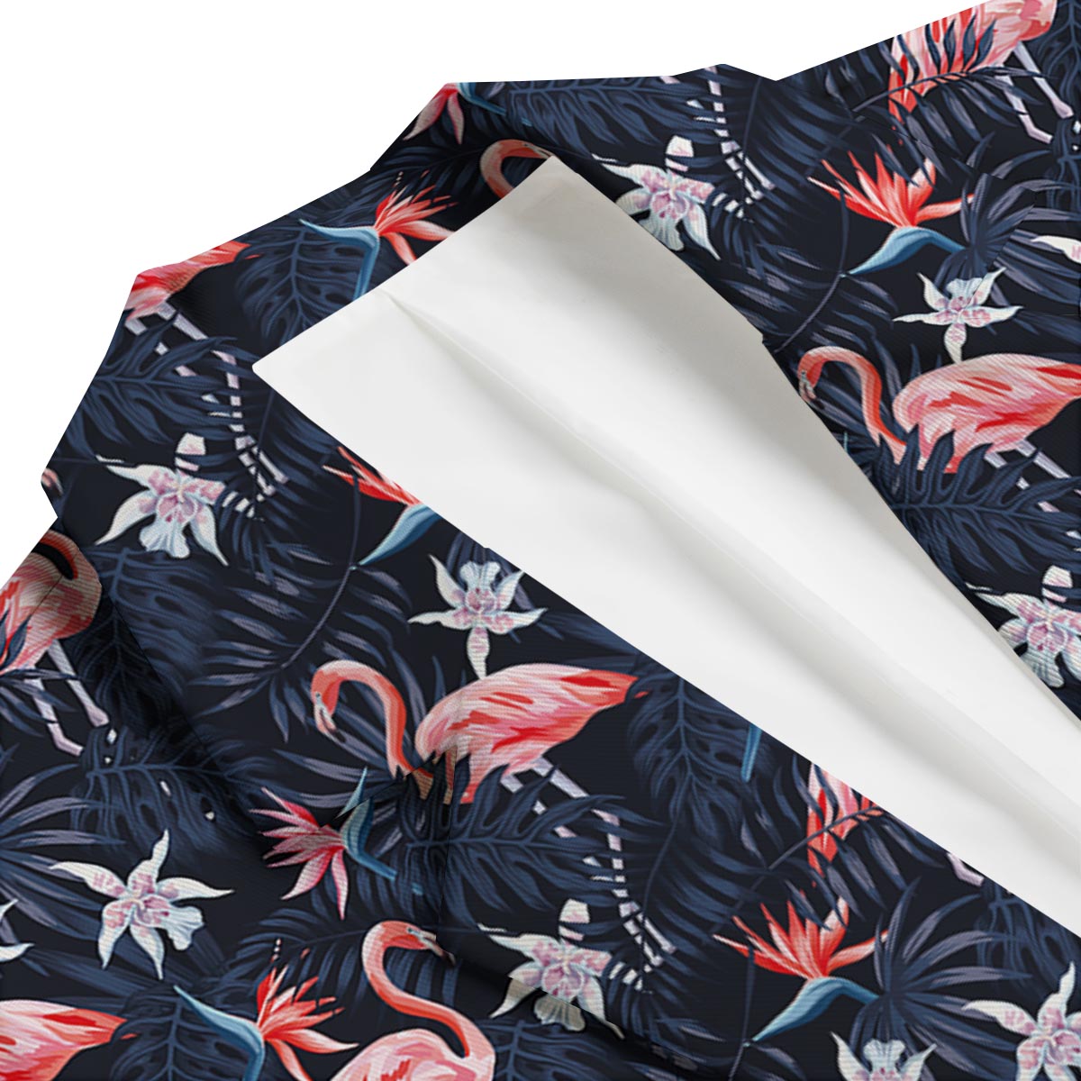 Flamingo Tropical Palm Leaves Hawaiian Floral Pattern Print Men's Blazer-grizzshop