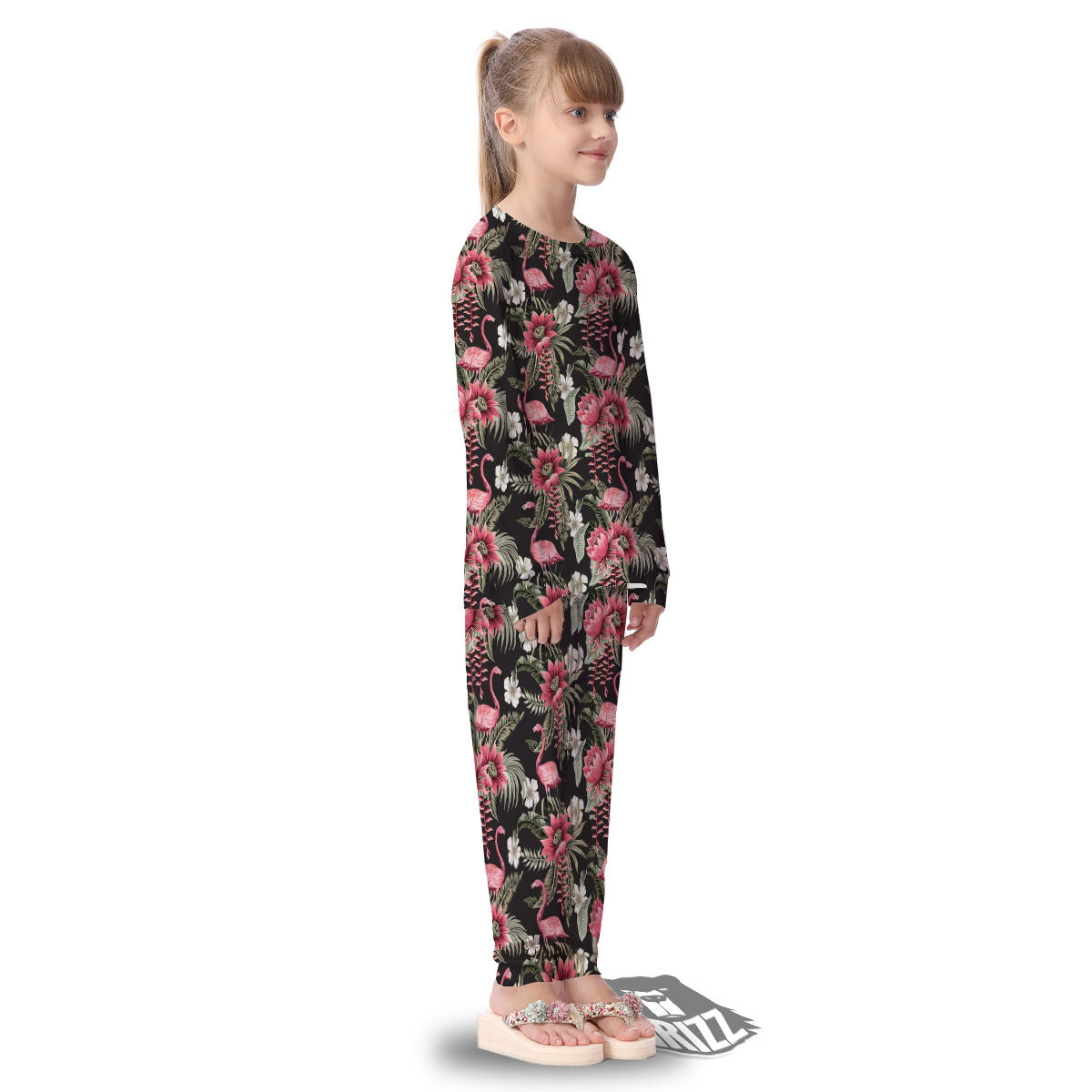 Flamingo Vintage Print Pattern Kid's Pajamas-grizzshop
