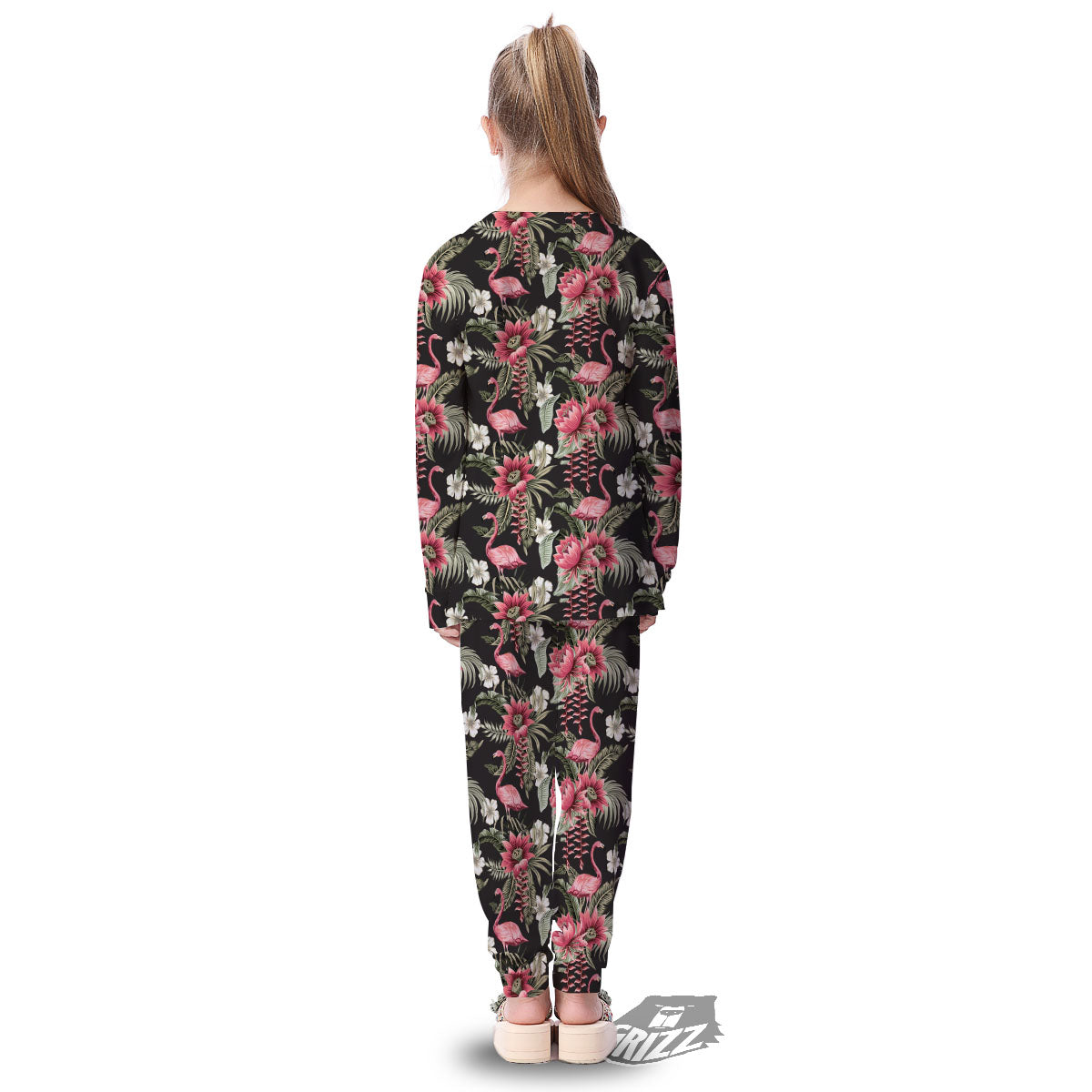 Flamingo Vintage Print Pattern Kid's Pajamas-grizzshop