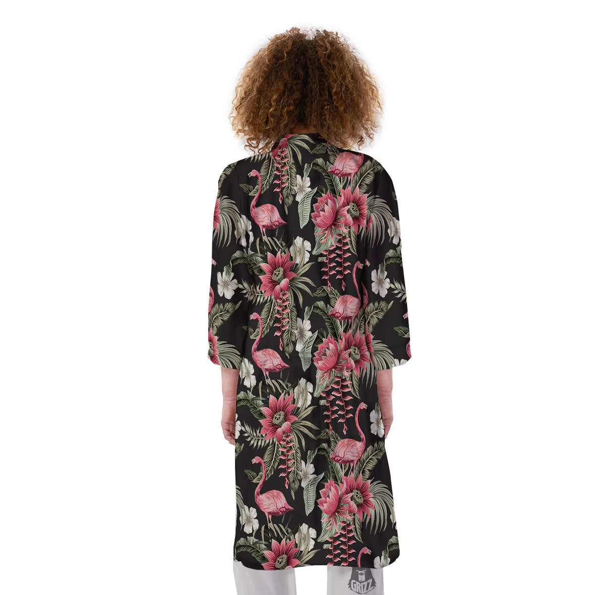 Flamingo Vintage Print Pattern Kimono-grizzshop