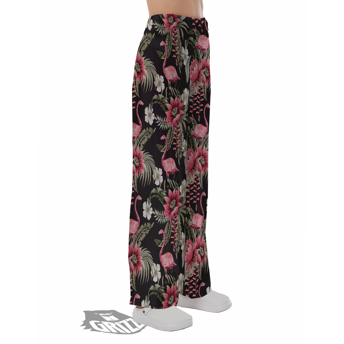 Flamingo Vintage Print Pattern Pajama Pants-grizzshop