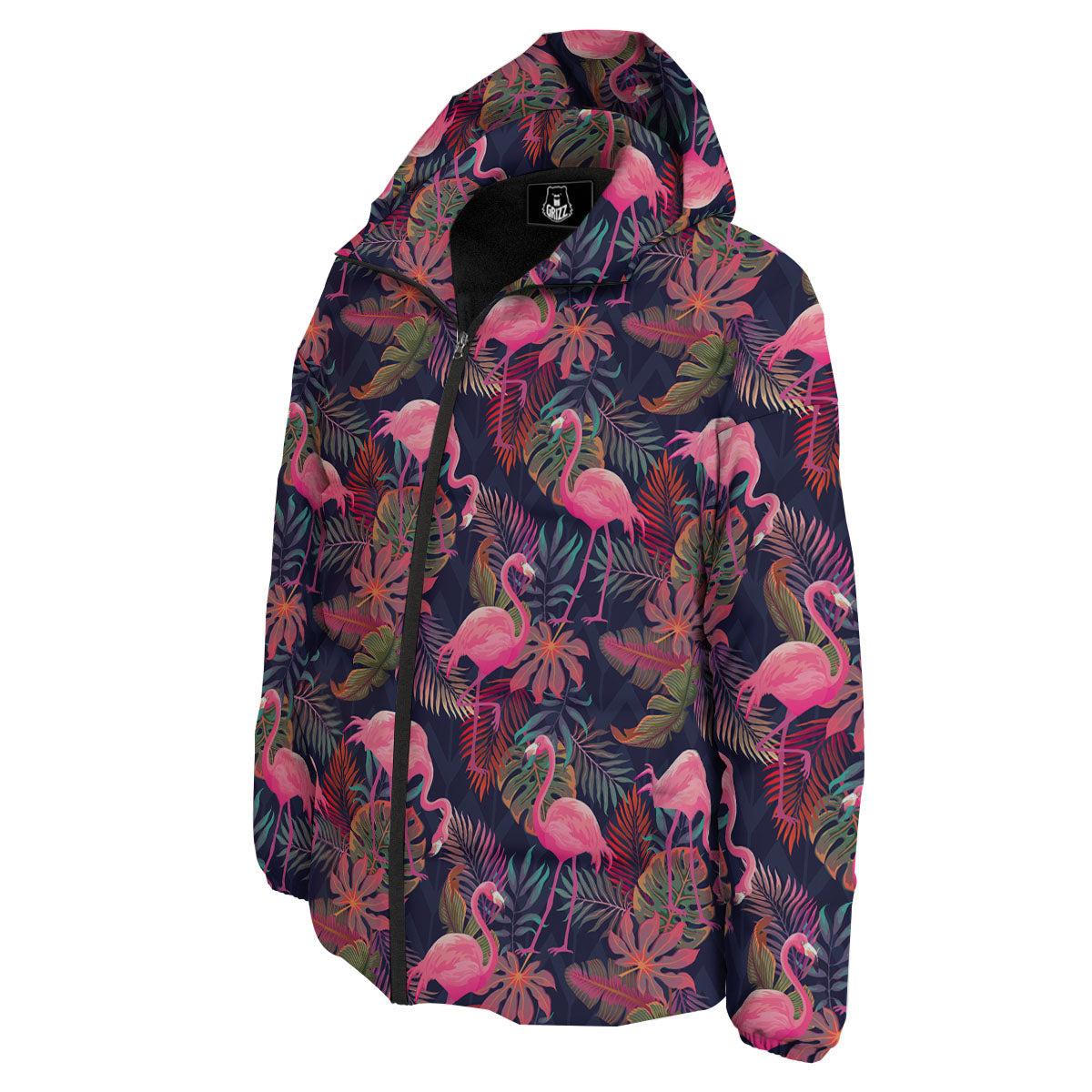 Flamingo Watercolor Print Pattern Down Jacket-grizzshop