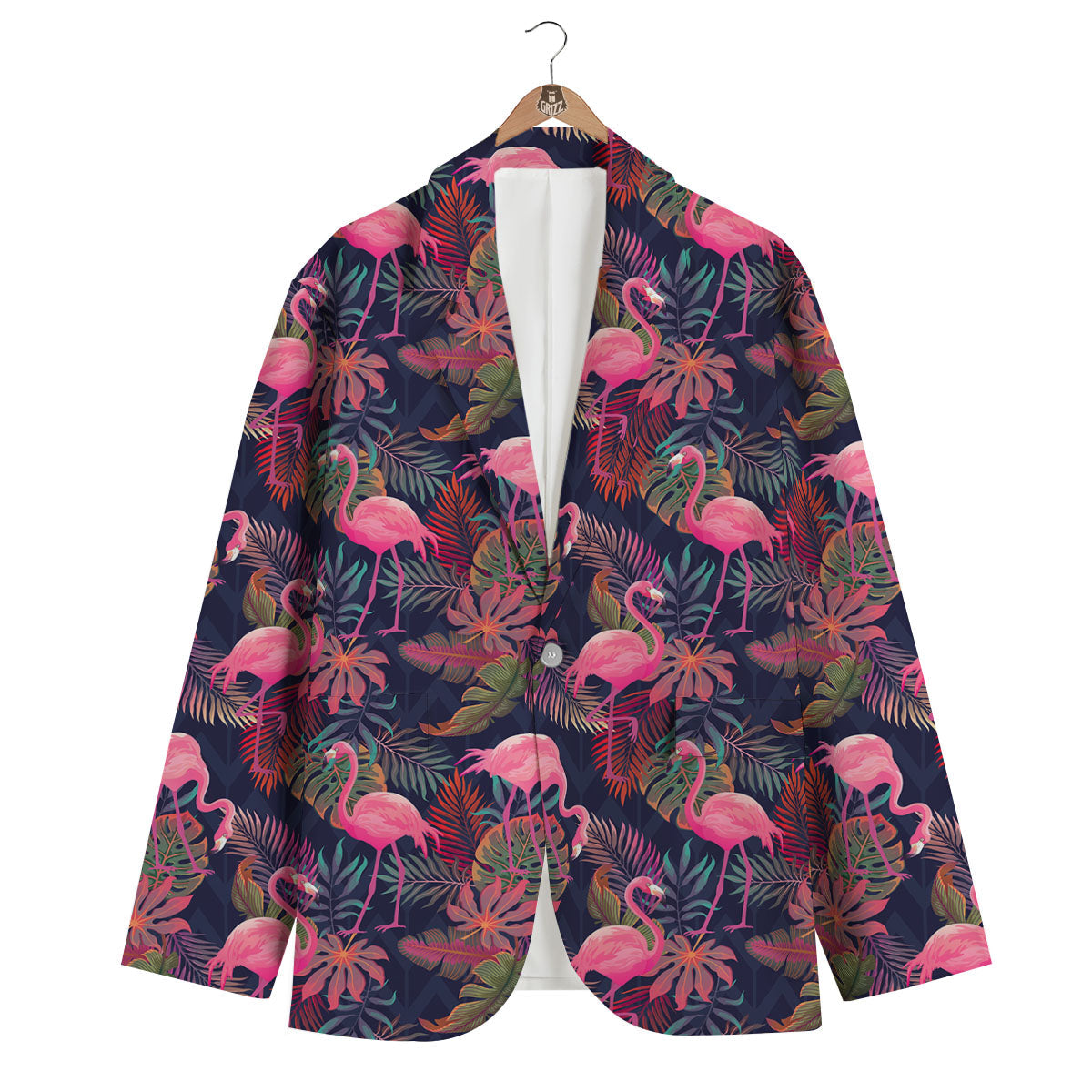 Flamingo Watercolor Print Pattern Men's Blazer-grizzshop