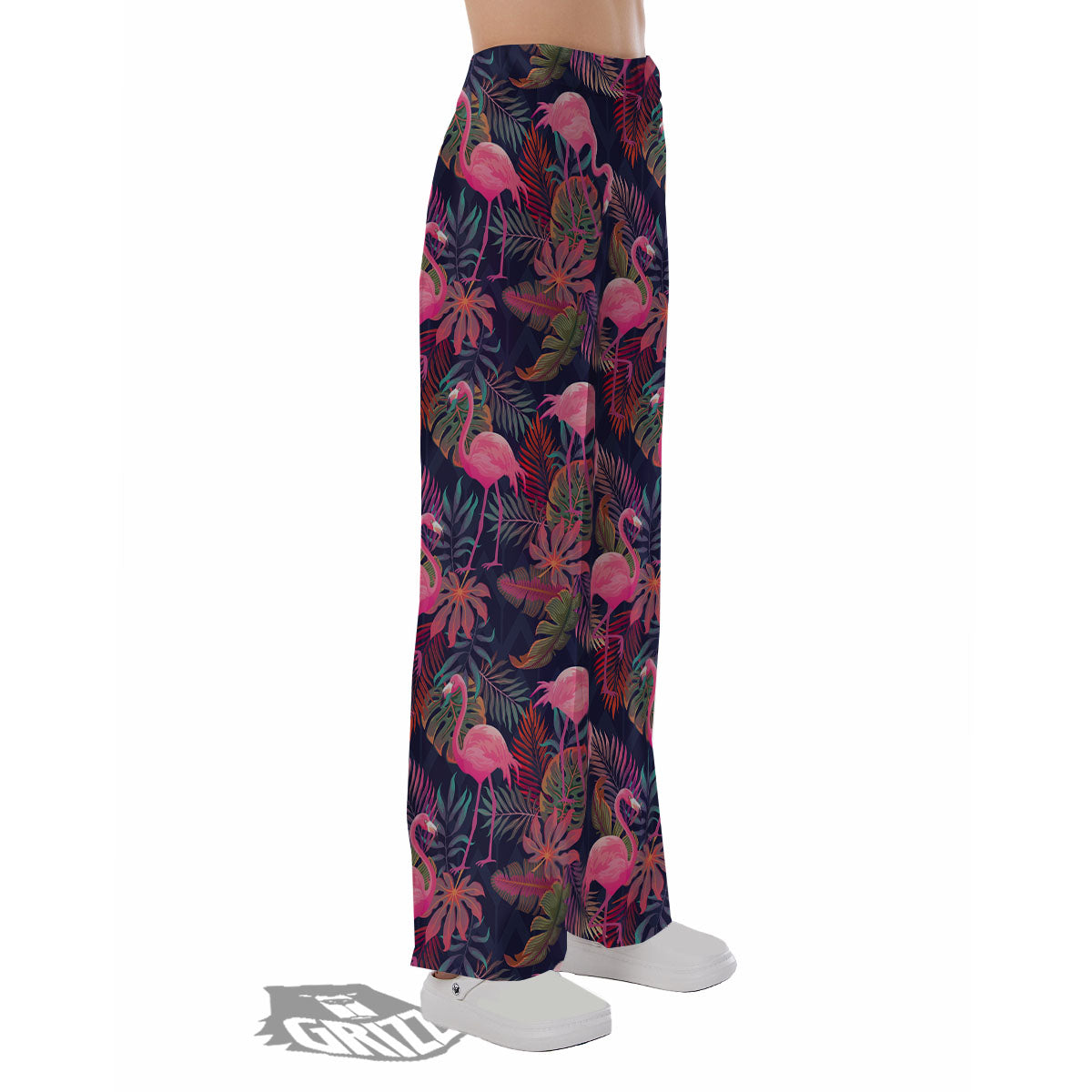 Flamingo Watercolor Print Pattern Pajama Pants-grizzshop
