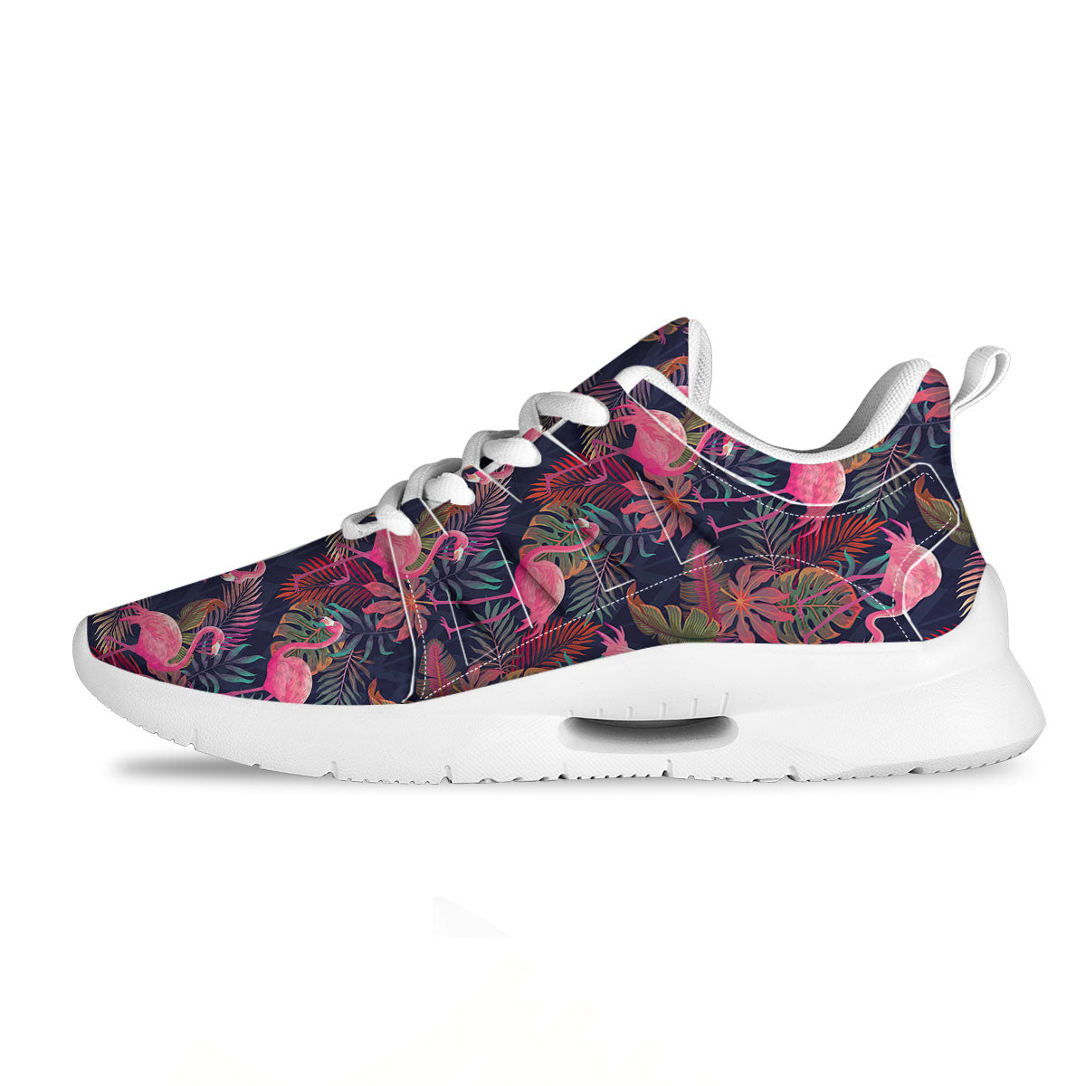 Flamingo Watercolor Print Pattern Tennis Shoes-grizzshop