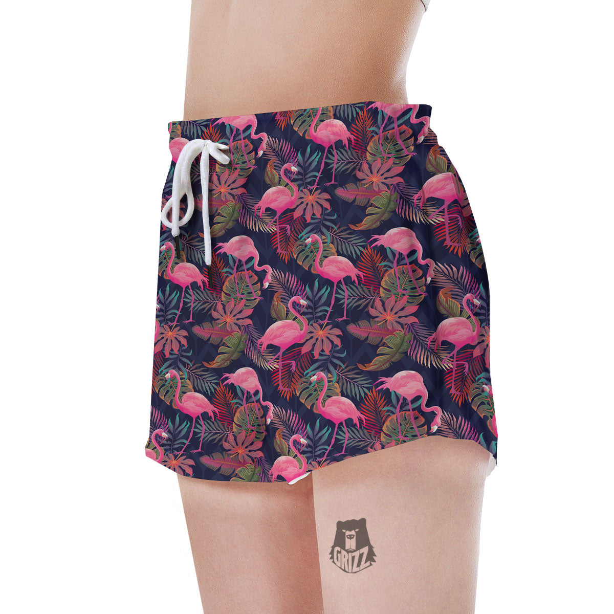 Flamingo Watercolor Print Pattern Women's Shorts-grizzshop