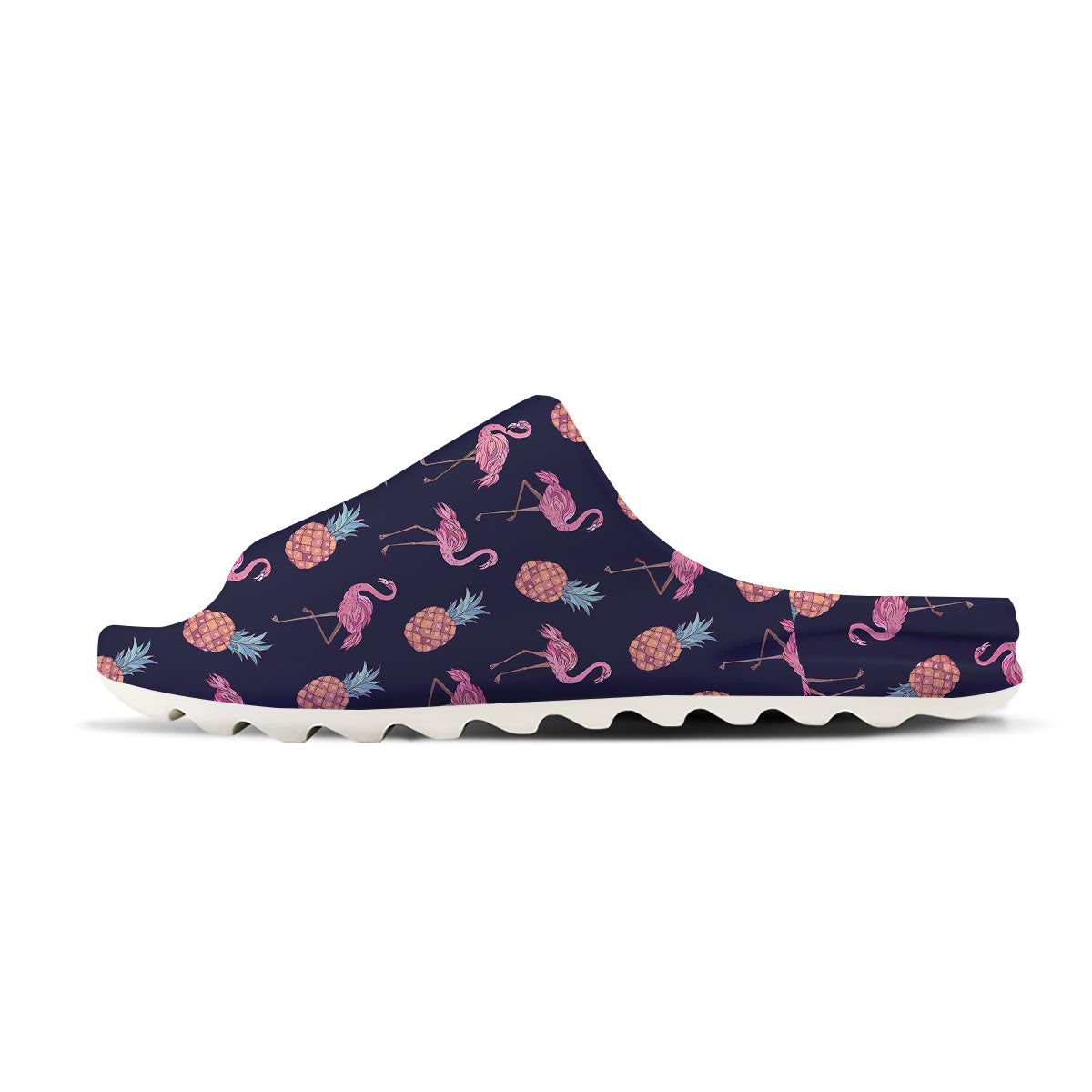 Flamingo And Pineapple Print Pattern Sandals-grizzshop