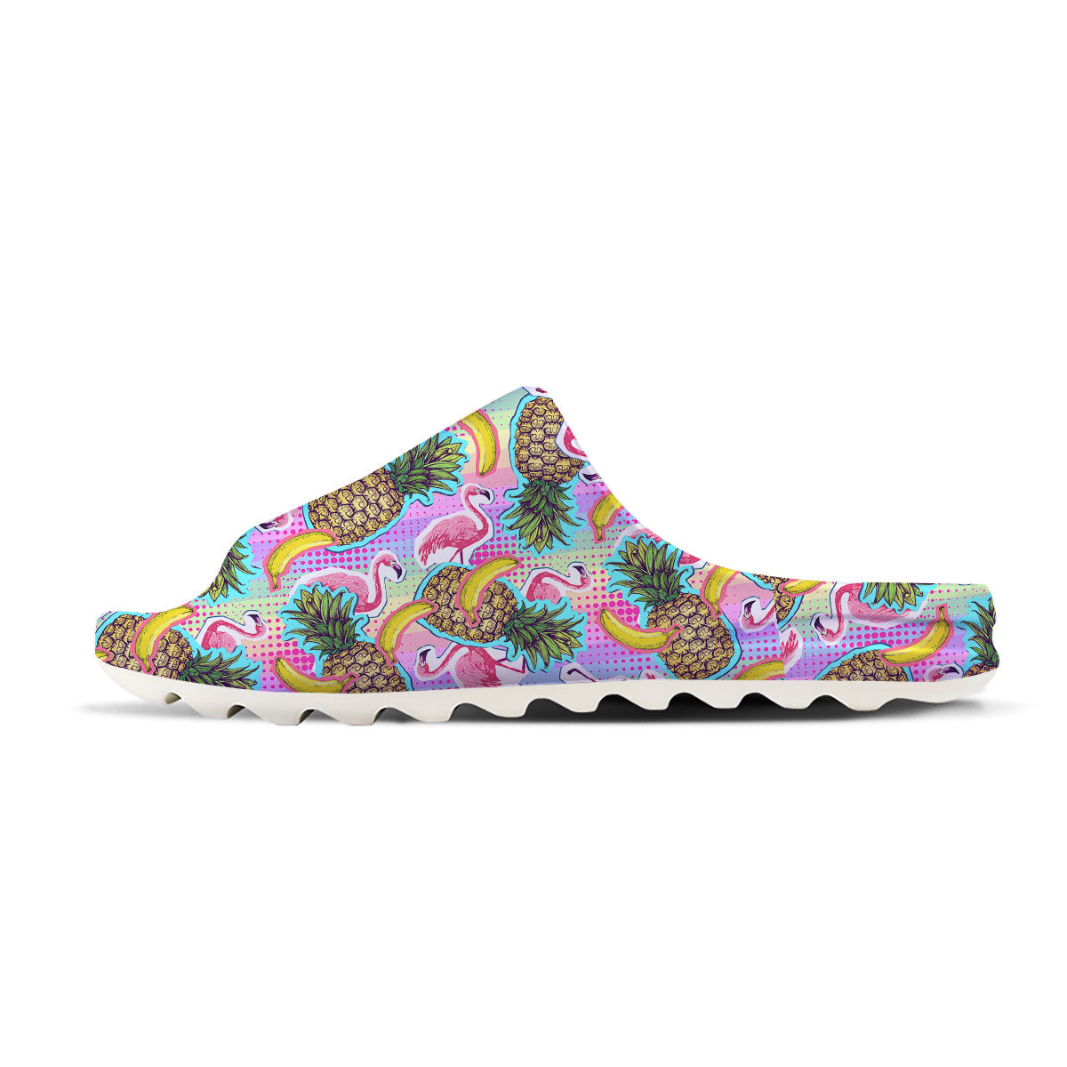Flamingo And Pineapple Rainbow Print Pattern Sandals-grizzshop