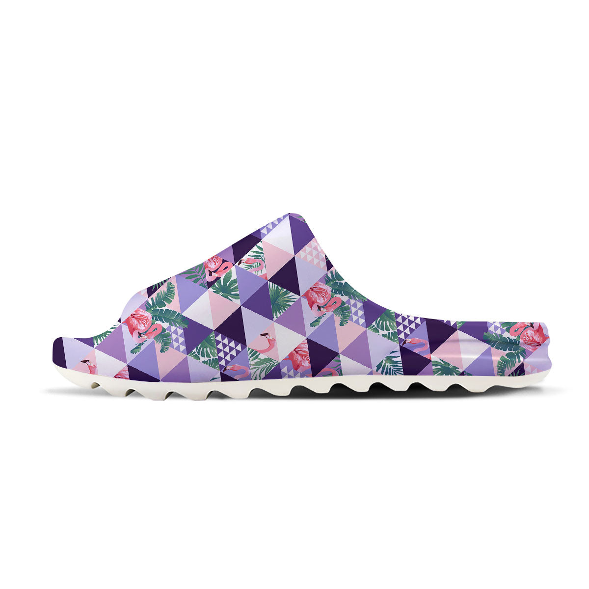 Flamingo Geometric Purple Print Pattern Sandals-grizzshop