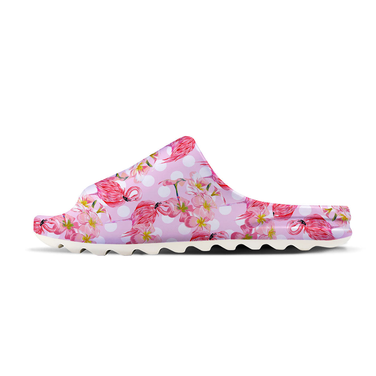 Flamingo Pink Polka Print Pattern Sandals-grizzshop