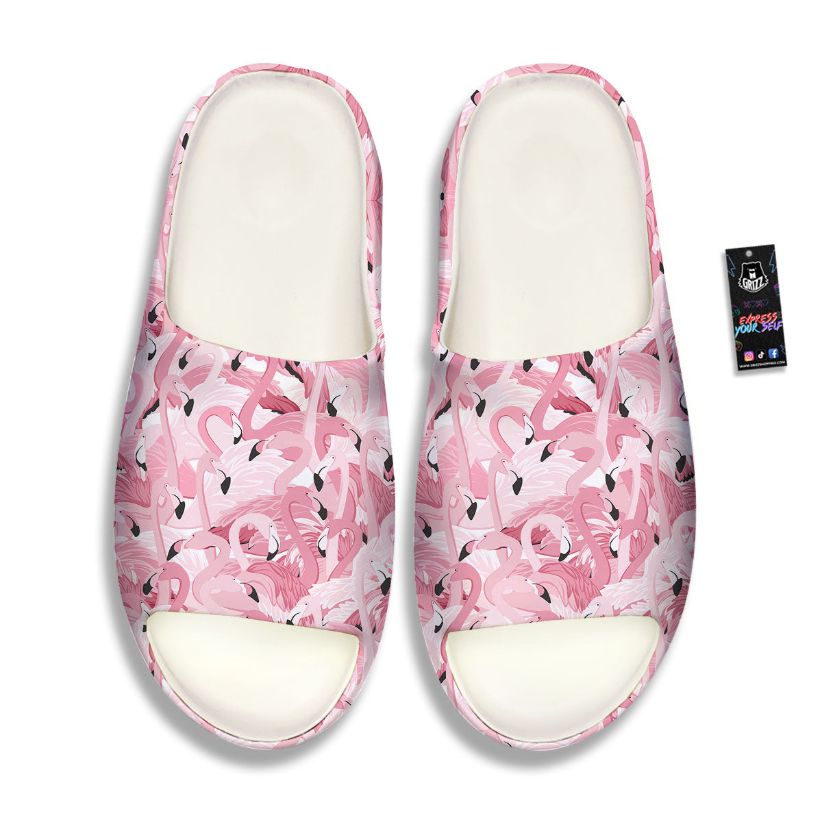 Flamingo Pink Print Pattern Sandals-grizzshop