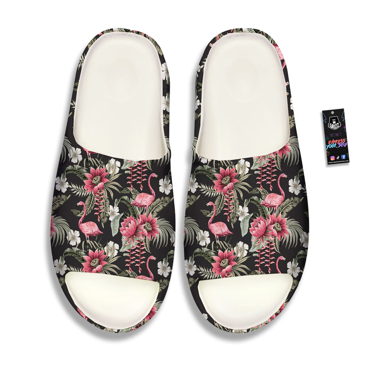 Flamingo Vintage Print Pattern Sandals-grizzshop