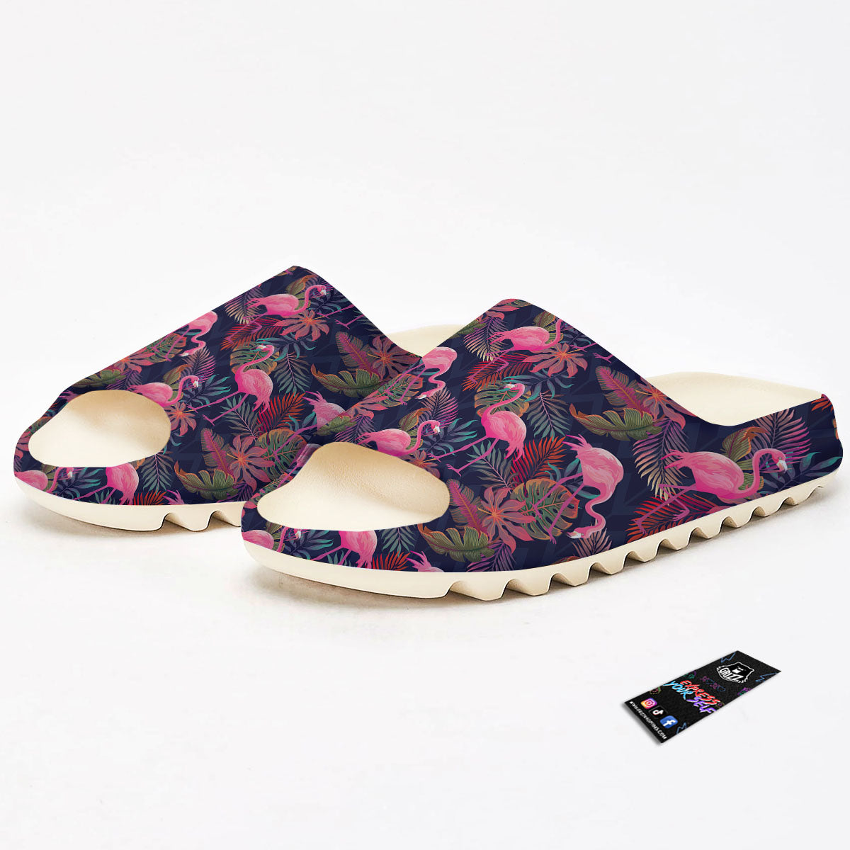 Flamingo Watercolor Print Pattern Sandals-grizzshop