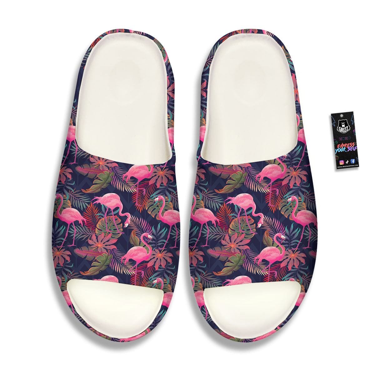 Flamingo Watercolor Print Pattern Sandals-grizzshop