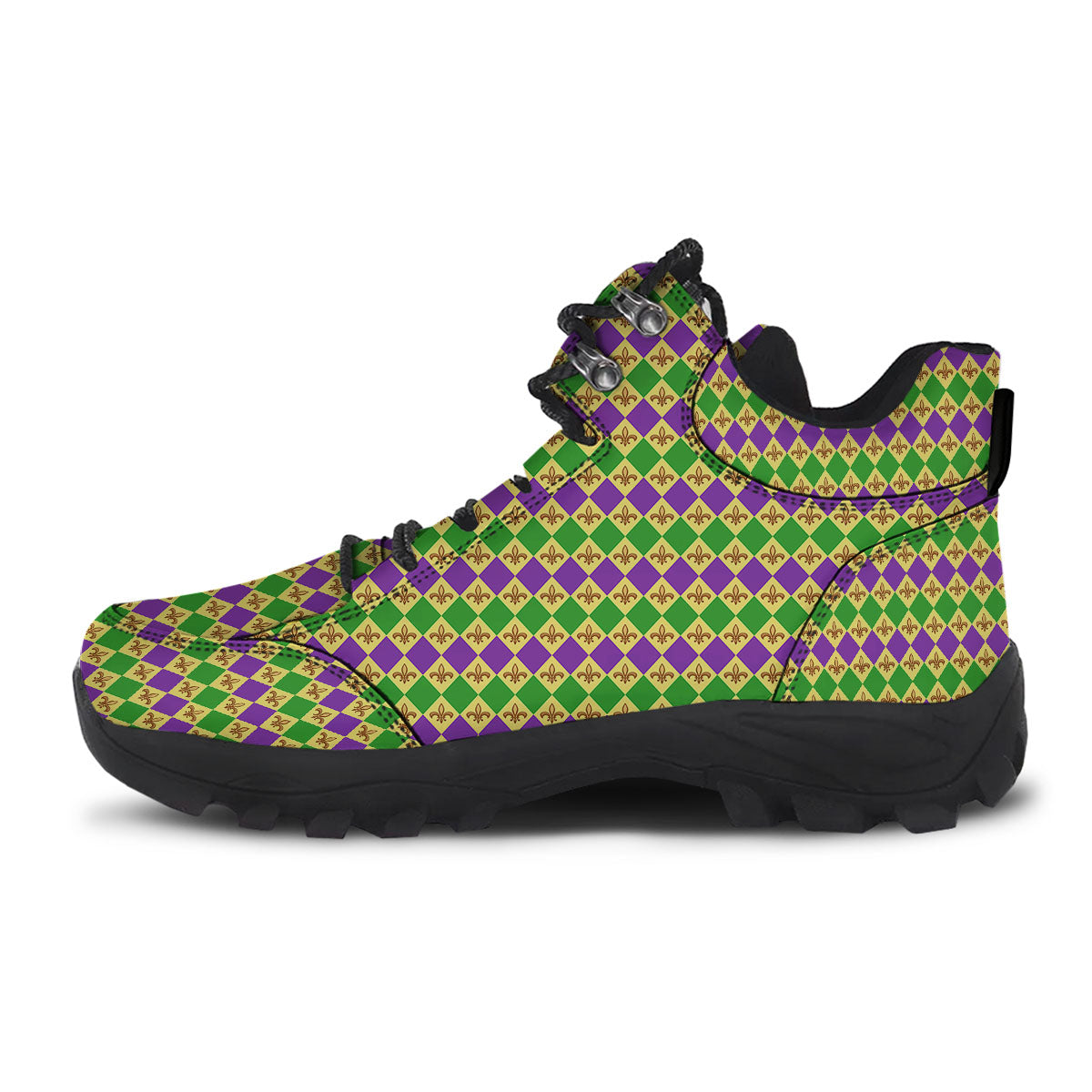 Fleur De Lis Mardi Gras Print Pattern Hiking Shoes-grizzshop