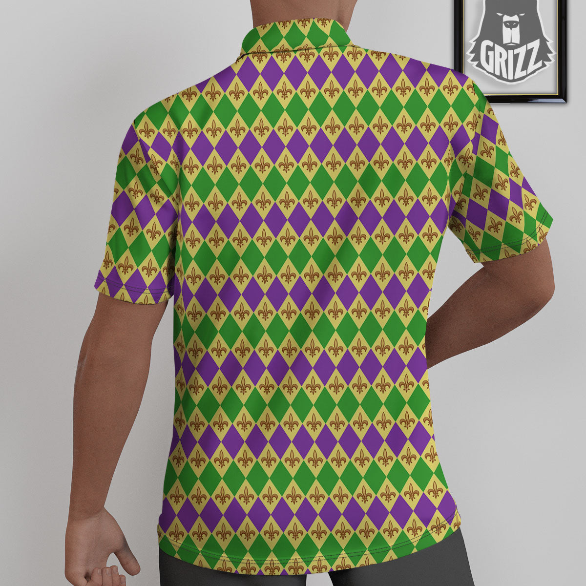 Fleur De Lis Mardi Gras Print Pattern Untucked Shirts-grizzshop