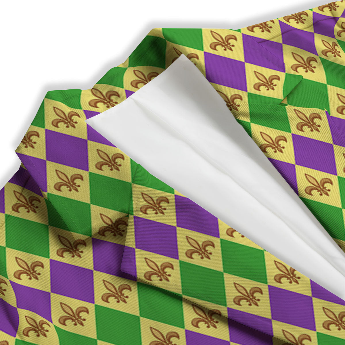 Fleur De Lis Mardi Gras Print Pattern Women's Blazer-grizzshop