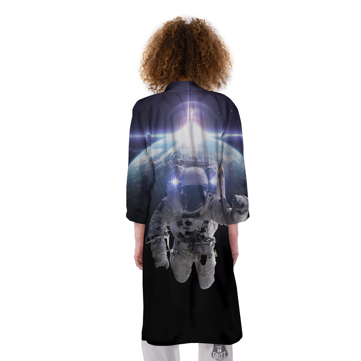 Floating Astronaut In Outer Space Print Kimono-grizzshop